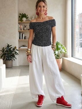 Women’s Blouse with black and white polka dots